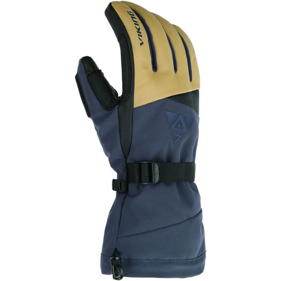 VIKING Rękawice freeride'owe dla dorosłych Norvik Pro granatowe z beżową skórą, Kolor: granatowy, Rozmiar: 8