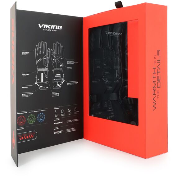 VIKING Rękawice narciarskie dla dorosłych Heatbooster 2.0 GTX z ogrzewaniem czarne, Kolor: czarny, Rozmiar: 6, 29 zdjęcie