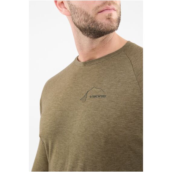 VIKING Longsleeve męski Andali Man Merino zielony, Kolor: khaki, Rozmiar: M, 4 zdjęcie