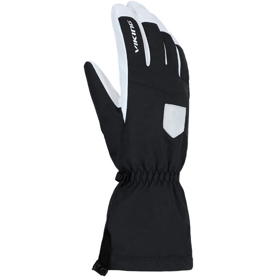 VIKING Rękawice narciarskie męskie Sven czarne z białą skórą, Kolor: czarny, Rozmiar: 8
