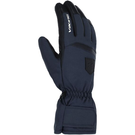 VIKING Rękawice narciarskie męskie Lars granatowe z czarną skórą, Kolor: granatowy, Rozmiar: 8