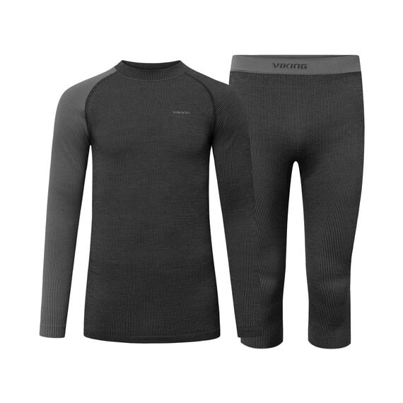 VIKING Bielizna męska Mounti Man Set 3/4 Merino szara zestaw, Kolor: szary, Rozmiar: L