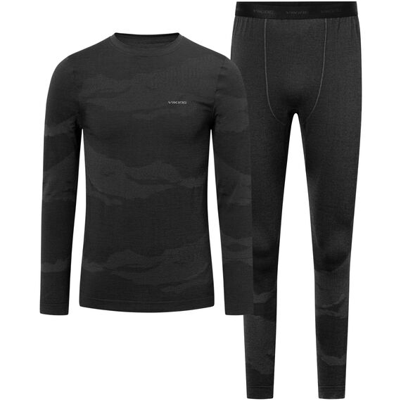 VIKING Bielizna męska Gasher Man Set Merino czarna zestaw, Kolor: czarny, Rozmiar: XXL, 7 zdjęcie