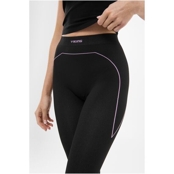 VIKING Bielizna damska Etna 2.0 Lady Pants 3/4 Bamboo legginsy czarno-fioletowa, Kolor: czarny, Rozmiar: S, 4 zdjęcie