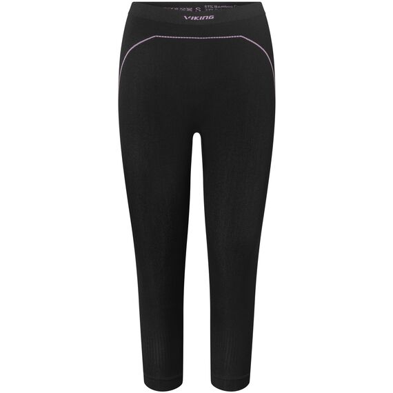 VIKING Bielizna damska Etna 2.0 Lady Pants 3/4 Bamboo legginsy czarno-fioletowa, Kolor: czarny, Rozmiar: S, 7 zdjęcie