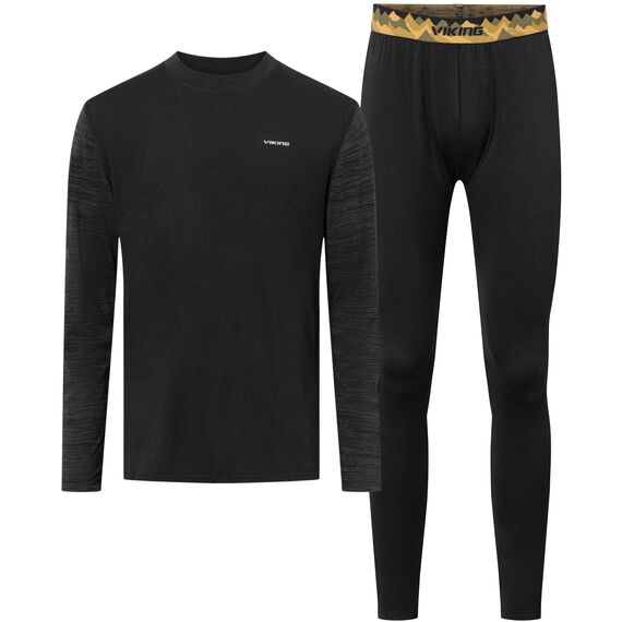 VIKING Bielizna męska Novena Man Set Merino czarna zestaw, Kolor: czarny, Rozmiar: XXL, 7 zdjęcie