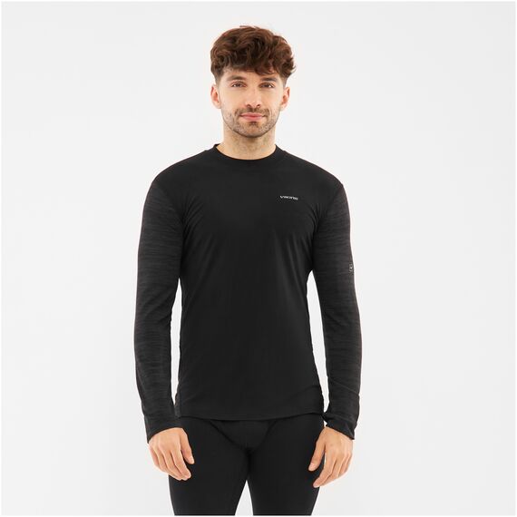 VIKING Bielizna męska Novena Man Longsleeve Merino czarna koszulka, Kolor: czarny, Rozmiar: XL
