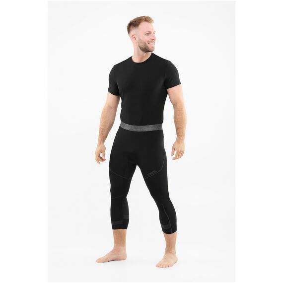 VIKING Bielizna męska Gary Pants 3/4 Bamboo czarna legginsy, Kolor: czarny, Rozmiar: L