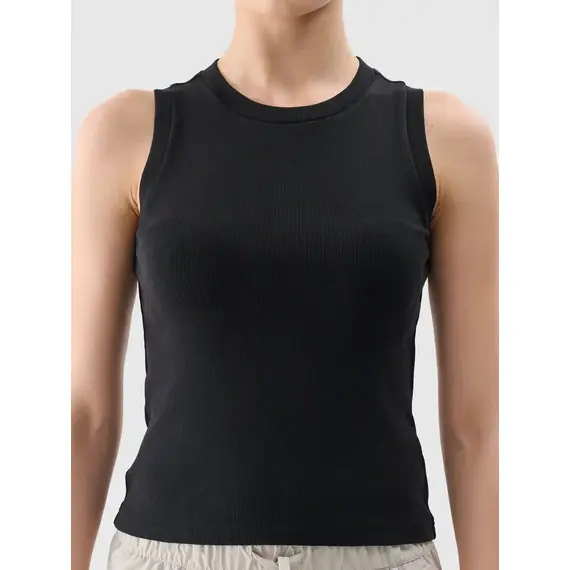 4F top prążkowany bawełniany damski na ramiączkach 4FWMM00TSLEF132 czarny, Kolor: czarny, Rozmiar: S, 4 zdjęcie