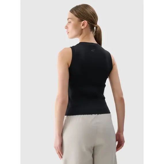 4F top prążkowany bawełniany damski na ramiączkach 4FWMM00TSLEF132 czarny, Kolor: czarny, Rozmiar: XXL, 2 zdjęcie