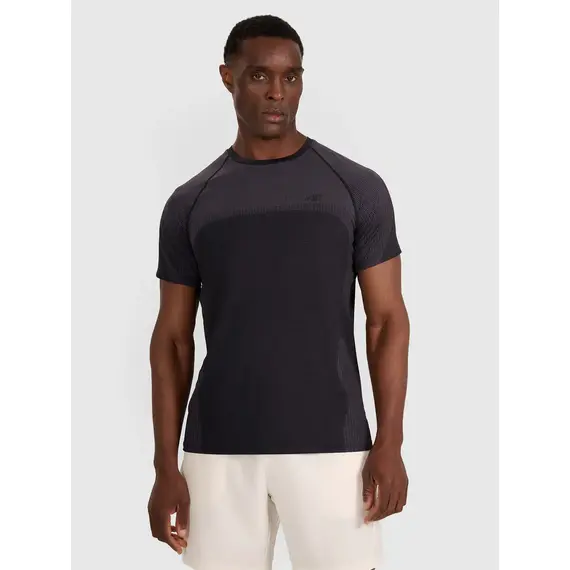 4F treningowa koszulka męska z nadrukiem szybkoschnąca 4FWAW25TFTSM1457 czarna, Kolor: czarny, Rozmiar: M