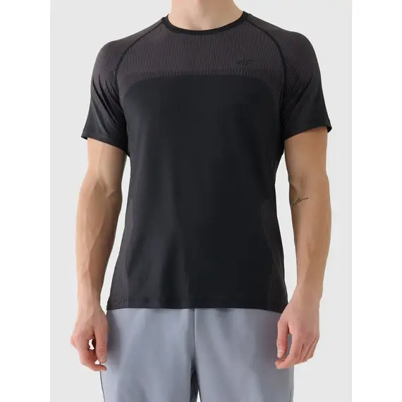 4F treningowa koszulka męska z nadrukiem szybkoschnąca 4FWAW25TFTSM1457 czarna, Kolor: czarny, Rozmiar: XXL, 2 zdjęcie