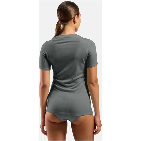 Koszulka damska Odlo MERINO 160 BL TOP crew neck s/s szara, Kolor: czarny, Rozmiar: M, 4 zdjęcie