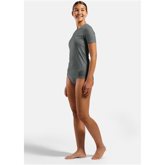 Koszulka damska Odlo MERINO 160 BL TOP crew neck s/s szara, Kolor: szary, Rozmiar: S, 3 zdjęcie