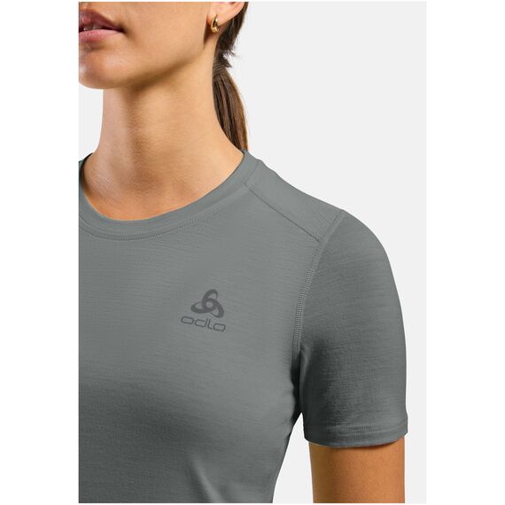 Koszulka damska Odlo MERINO 160 BL TOP crew neck s/s szara, Kolor: czarny, Rozmiar: L, 3 zdjęcie