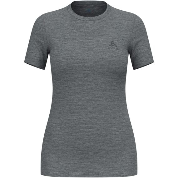 Koszulka damska Odlo MERINO 160 BL TOP crew neck s/s szara, Kolor: czarny, Rozmiar: L