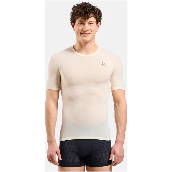 Koszulka z krótkim rękawem męska ODLO Merino PW 140 Seamless BL Top Crew Neck biała, Kolor: zielony, Rozmiar: M