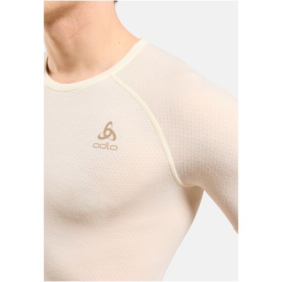 Koszulka z krótkim rękawem męska ODLO Merino PW 140 Seamless BL Top Crew Neck biała, Kolor: zielony, Rozmiar: L, 4 zdjęcie