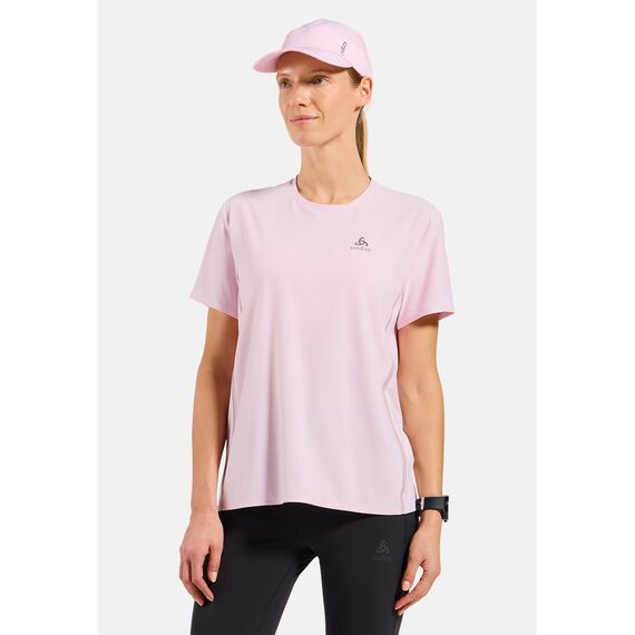 Koszulka z krótkim rękawem damska ODLO T-shirt crew neck s/s ZEROWEIGHT CHILL-TEC różowa, Kolor: różowy, Rozmiar: S