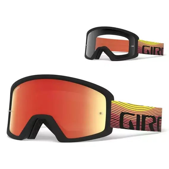 Gogle GIRO BLOK MTB orange heatwave (Szyba kolorowa AMBER xx% S3 + Szyba Przeźroczysta 99% S0) mocowanie pod zrywki