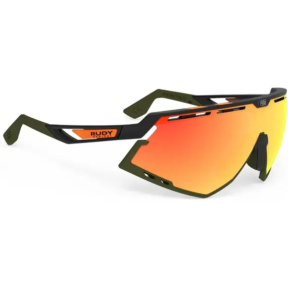 Okulary Rudy Project DEFENDER BLACK MATTE / OLIVE ORANGE STRIPES / BUMPERS OLIVE - Multilaser Orange