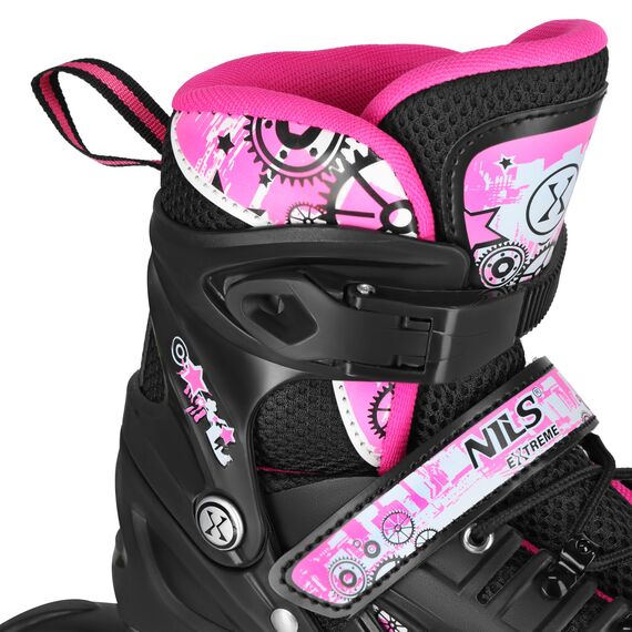 NH10905 4w1 ŁYŻWOROLKI LED RÓŻOWE Z WYMIENNĄ PŁOZĄ HOKEJOWĄ RAINBOW NILS EXTREME różowe, Kolor: różowy, Rozmiar: 39-42, 6 zdjęcie