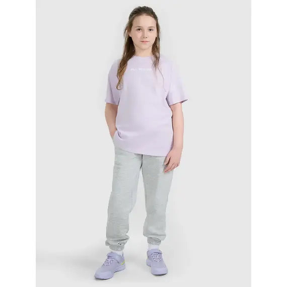 4F bluza dla dziewczynki rozpinana z kapturem + spodnie dresowe zestaw szary, Kolor: szary, Rozmiar: 140, 18 zdjęcie