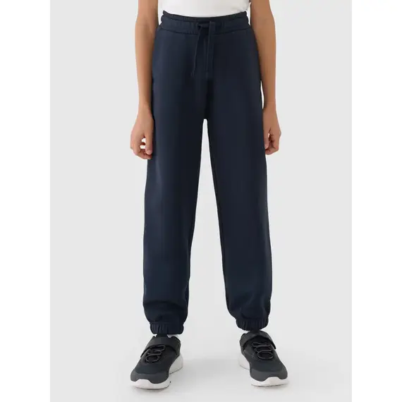 4F bluza bawełniana dziewczęca z kapturem i spodnie dresowe zestaw granatowy, Kolor: granatowy, Rozmiar: 146, 2 zdjęcie