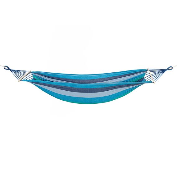 NILS NC9004 NIEBIESKI-CIEMNONIEBIESKI HAMAK Z DREWNIANĄ BELKA 70CM I METALOWYM UCHWYTEM  CAMP, 2 zdjęcie