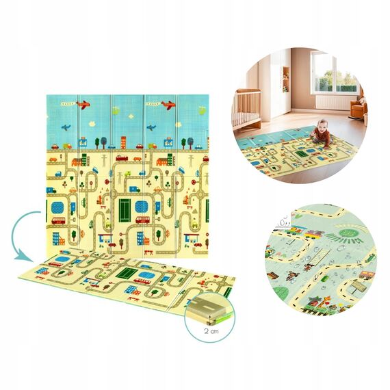 NILS FUN MD04 MATA DZIECIĘCA SKŁADANA CITY 195x180CM, 2 zdjęcie