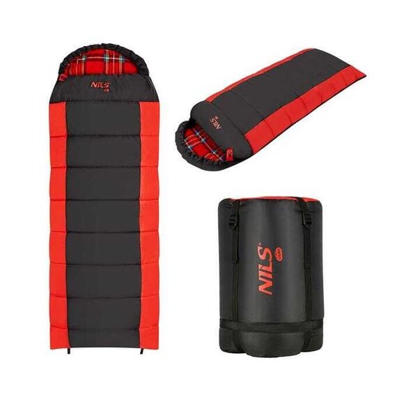 NILS CAMP NC2003 CZARNO-CZERWONY ŚPIWÓR