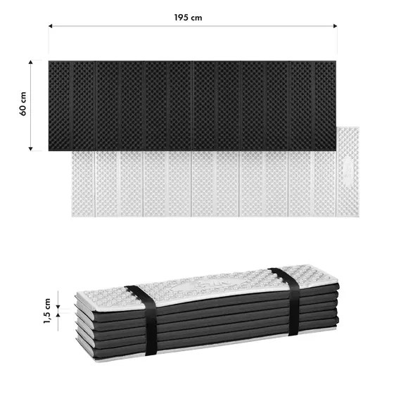 NILS CAMP NC17103 KARIMATA SKŁADANA TURYSTYCZNA Z PODBICIEM ALUMINIOWYM + XPE 195 CM CZARNA, Kolor: czarny, Rozmiar: one size, 4 zdjęcie