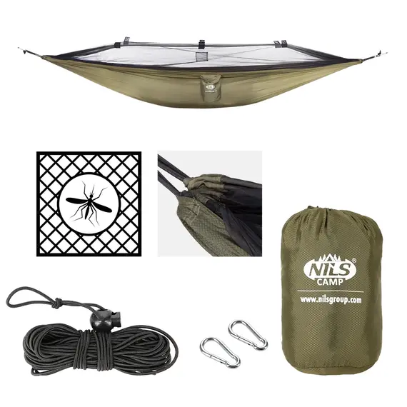 NILS NC3116 ZIELONY HAMAK Z MOSKITIERĄ  CAMP, 3 zdjęcie