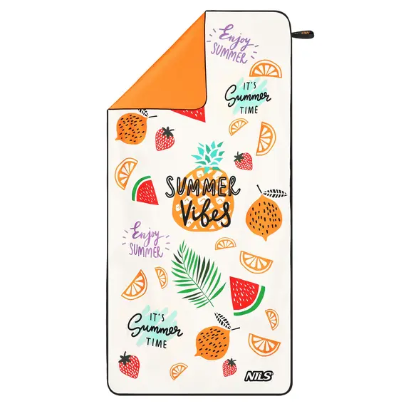 NILS NCR14 RĘCZNIK Z MIKROFIBRY SUMMER 160x80 cm, Kolor: biały, Rozmiar: one size