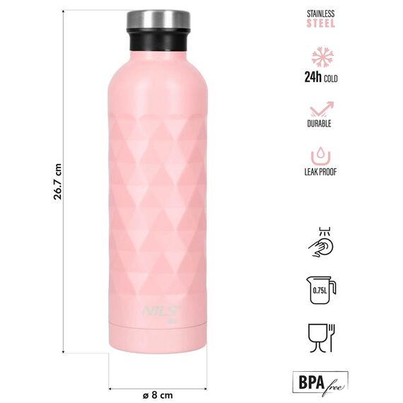 NILS CAMP NC3805 BUTELKA TURYSTYCZNA 750ML RÓŻOWA, Kolor: różowy, Rozmiar: one size, 4 zdjęcie