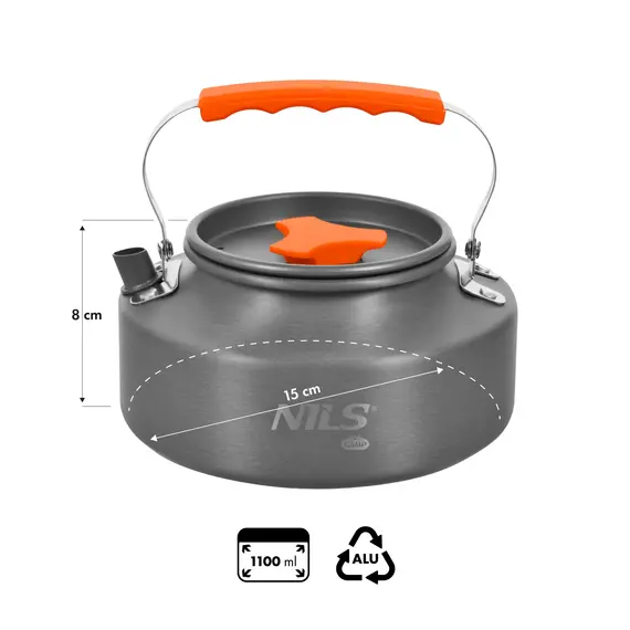 NILS CAMP NC17118 CZAJNIK TURYSTYCZNY Z POKRYWKĄ  1,1 L, 3 zdjęcie