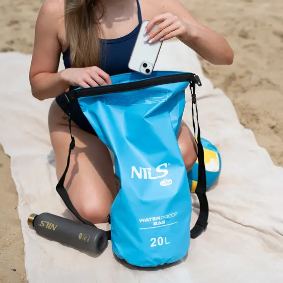 NILS CAMP NC1703 WOREK WODOODPORNY JASNY NIEBIESKI 20L, 7 zdjęcie