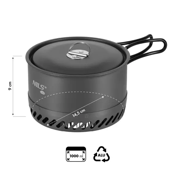 NILS CAMP NC4202 GARNEK TURYSTYCZNY ALUMINIOWY Z POKRYWKĄ 1000ML, 4 zdjęcie