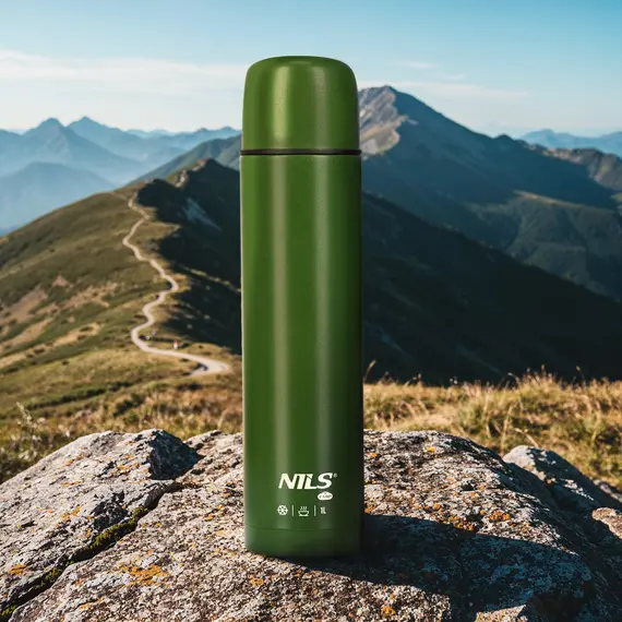 NILS CAMP NC3804 TERMOS TURYSTYCZNY 1000 ML ZIELONY, Kolor: zielony, Rozmiar: one size, 7 zdjęcie
