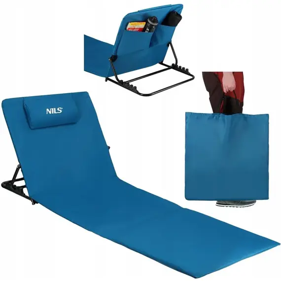 NILS CAMP NC3015 MATA PLAŻOWA Z REGULOWANYM OPARCIEM NILS, 4 zdjęcie