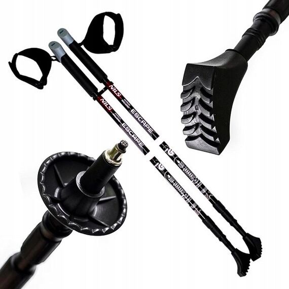 NILS Kije Nordic Walking z regulacją wysokości od 67 do 135 cm czarne, 6 zdjęcie