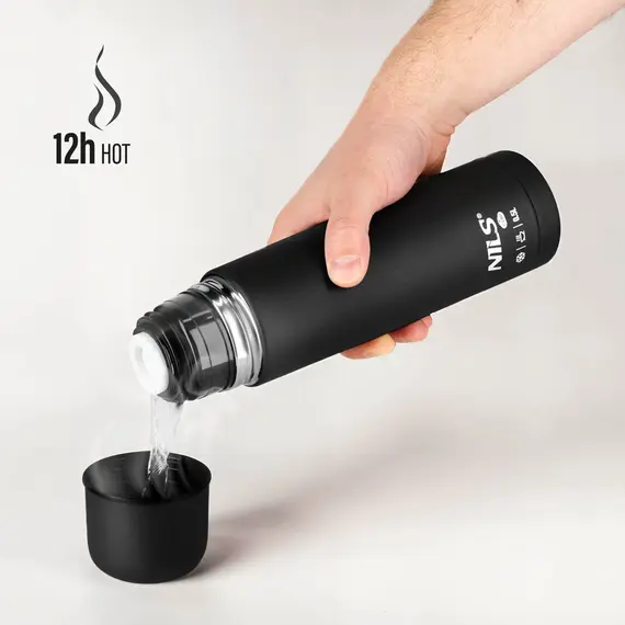 NILS CAMP NC3803 TERMOS TURYSTYCZNY 500 ML CZARNY, Kolor: czarny, Rozmiar: one size, 4 zdjęcie