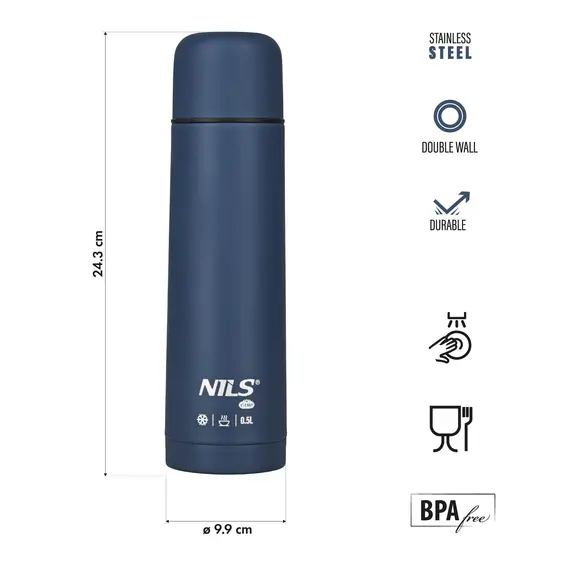 NILS CAMP NC3803 TERMOS TURYSTYCZNY 500 ML NIEBIESKI, Kolor: niebieski, Rozmiar: one size, 7 zdjęcie
