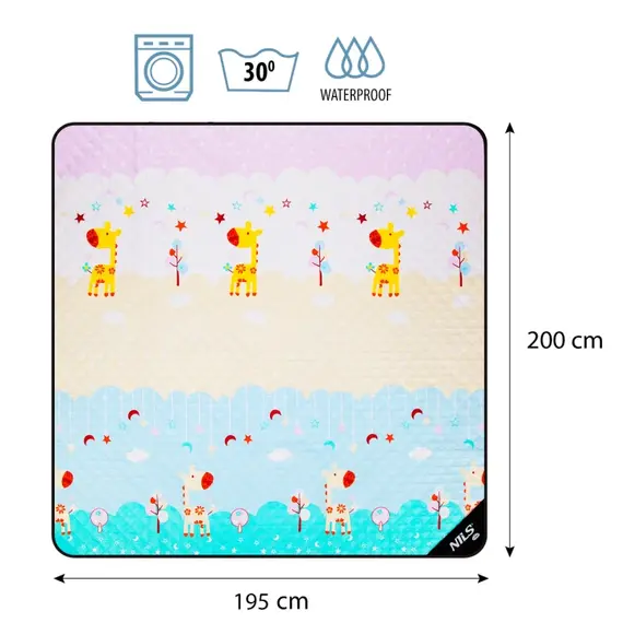 NILS NC8028 ŻYRAFA KOC PIKNIKOWY 195X200 CM  CAMP, 4 zdjęcie