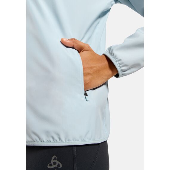 Kurtka damska do biegania ODLO Jacket ESSENTIAL LIGHT niebieska, Kolor: niebieski, Rozmiar: S, 6 zdjęcie