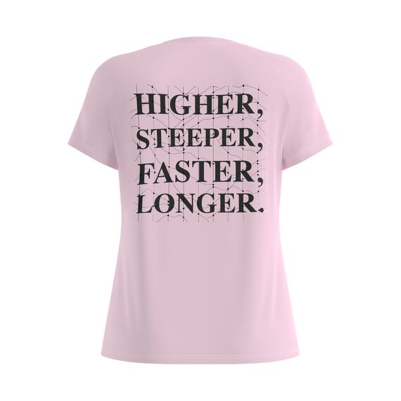 Koszulka z krótkim rękawem damska ODLO T-shirt crew neck s/s ESSENTIAL PRINT różowa, Kolor: różowy, Rozmiar: M, 7 zdjęcie