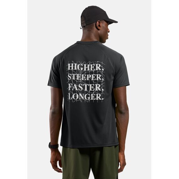 ODLO Koszulka z krótkim rękawem męska T-shirt crew neck s/s ESSENTIAL PRINT czarna, Kolor: czarny, Rozmiar: XL, 2 zdjęcie