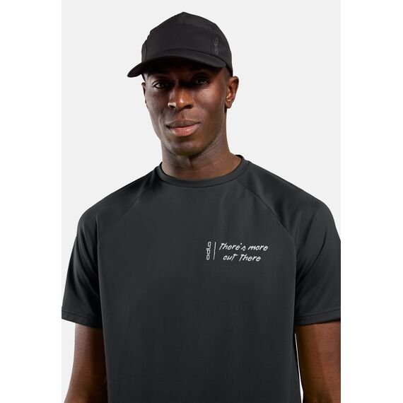 ODLO Koszulka z krótkim rękawem męska T-shirt crew neck s/s ESSENTIAL PRINT czarna, Kolor: czarny, Rozmiar: XL, 4 zdjęcie