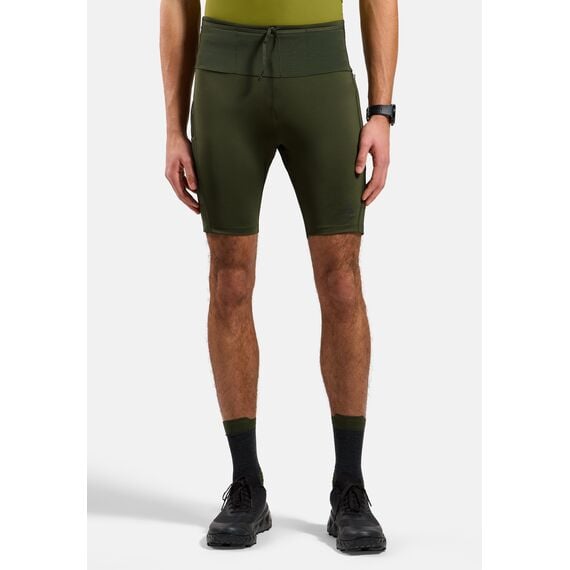 ODLO Spodenki męskie do biegania  Tights short X-ALP TRAIL CARGO zielone, Kolor: zielony, Rozmiar: S
