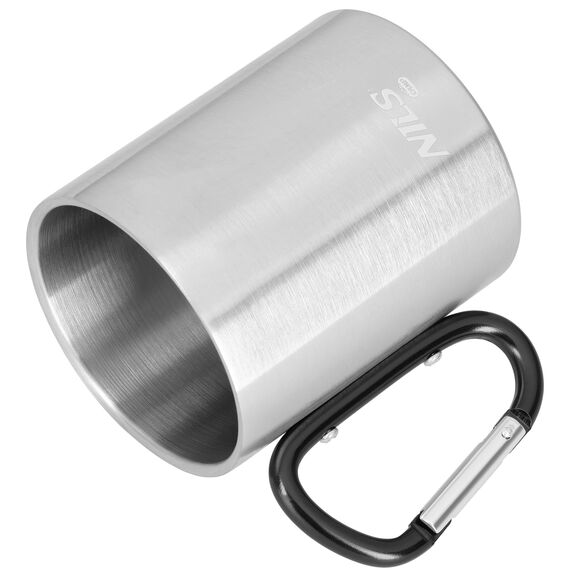 NILS CAMP NC17110 KUBEK KEMPINGOWY Z KARABIŃCZYKIEM 330 ML STAL NIERDZEWNA CZARNY, Kolor: czarny, Rozmiar: one size, 2 zdjęcie